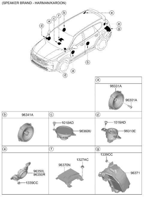 2022 Hyundai Santa Fe Speaker Diagram 2