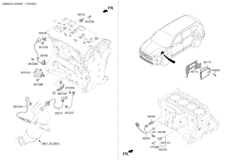 2023 Hyundai Santa Fe Electronic Control Unit Diagram for 39110-2S059