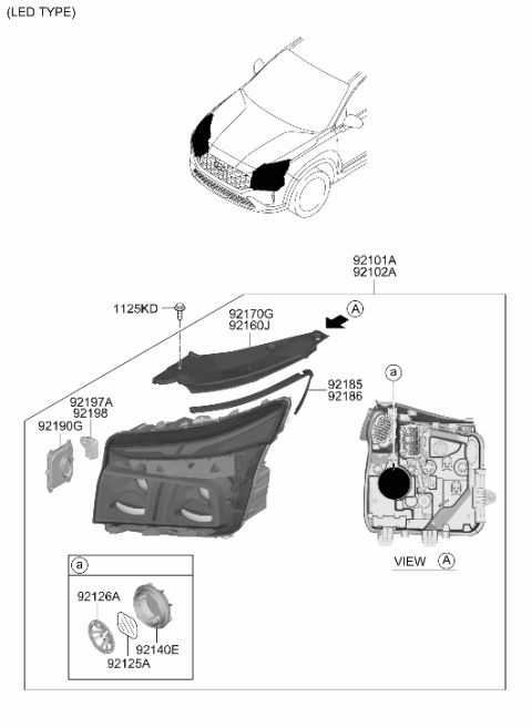 2021 Hyundai Santa Fe Head Lamp Diagram 2
