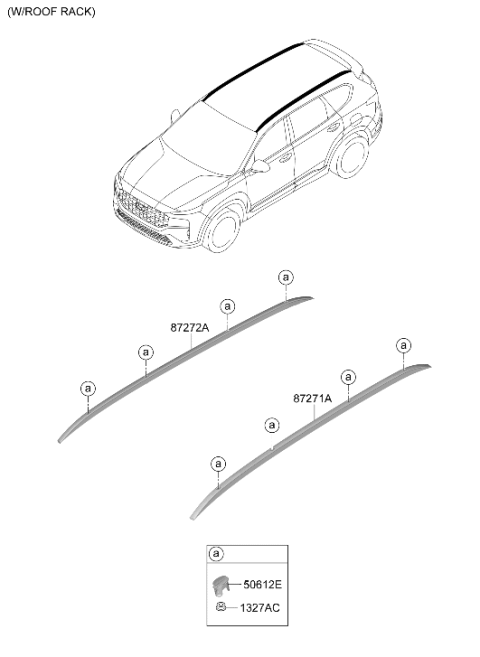 2022 Hyundai Santa Fe Roof Garnish & Rear Spoiler Diagram 2