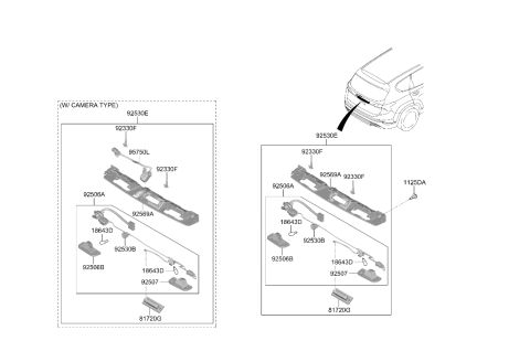 2022 Hyundai Santa Fe CAMERA ASSY-BACK VIEW Diagram for 99240-S1510