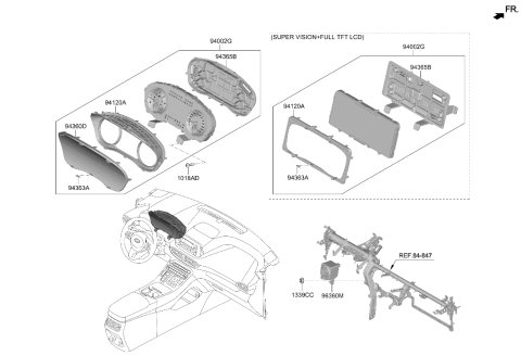 2023 Hyundai Santa Fe Instrument Cluster Assembly Diagram for 94051-S2000