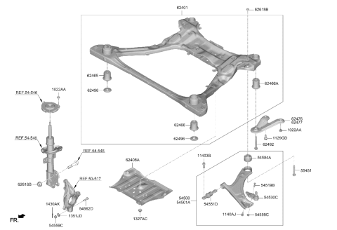 2022 Hyundai Santa Fe Bush-FR LWR Arm"A" Diagram for 54551-S1AA0