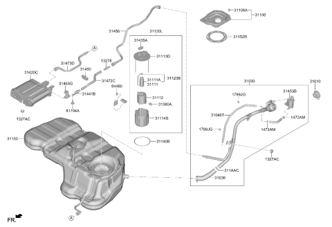 2022 Hyundai Santa Fe Canister Assembly Diagram for 31420-R5500