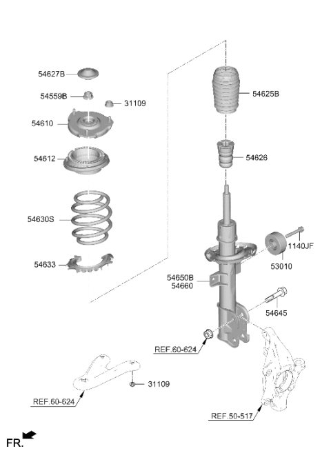 2023 Hyundai Santa Fe Front Spring Diagram for 54630-S2AA0