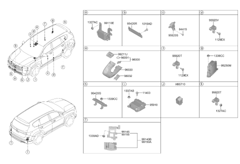 2021 Hyundai Santa Fe Unit Assembly-Front Radar Diagram for 99110-S1500