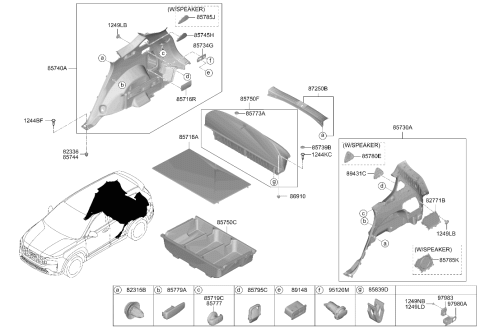 2021 Hyundai Santa Fe Net-Hook,RR Diagram for 85795-S9000-NNB