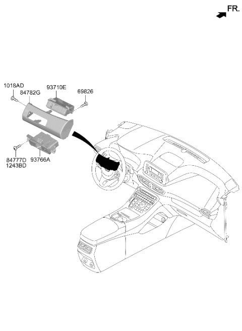 2023 Hyundai Santa Fe Side Crash Pad Switch Assembly Diagram for 93701-S2270-NNB