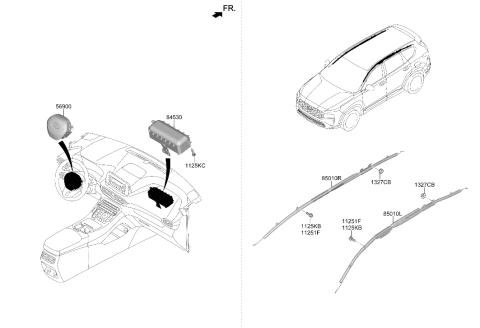 2021 Hyundai Santa Fe Passenger Air Bag Assembly Diagram for 80310-S2500