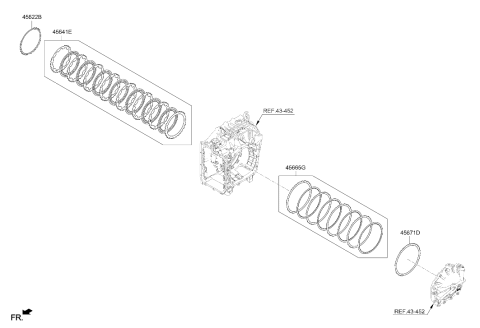 2022 Hyundai Santa Fe Piston-Lower & Reverse Brake Diagram for 45625-4G600