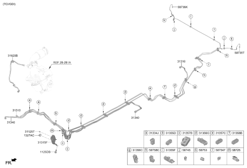 2022 Hyundai Santa Fe Connector To Rear Tube Left Hand Diagram for 58735-S2000