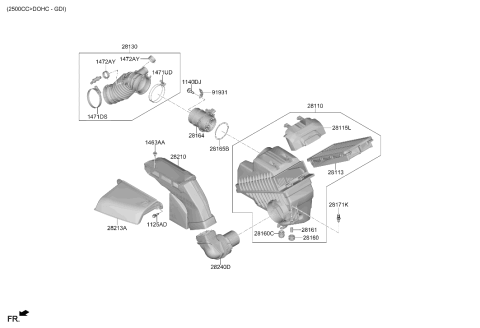 2021 Hyundai Santa Fe Air Cleaner Diagram 2