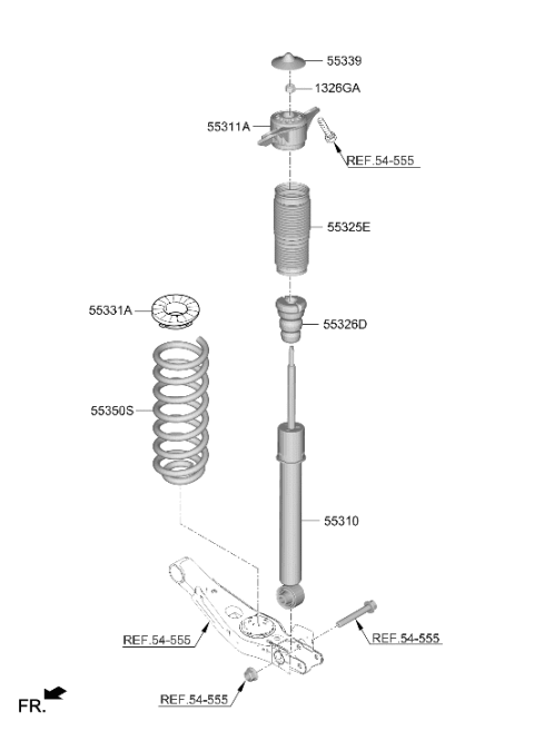 2023 Hyundai Santa Fe STOPPER-BUMPER Diagram for 55326-R5000
