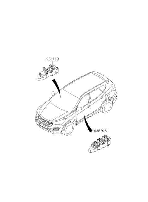 2013 Hyundai Santa Fe Sport Power Window Assist Switch Assembly Diagram for 93575-4Z050-RYN