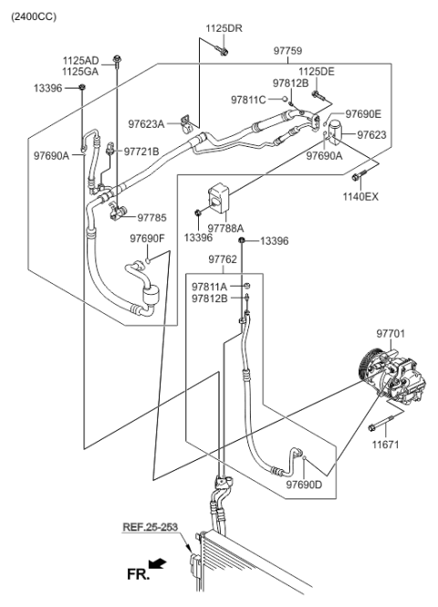 2015 Hyundai Santa Fe Sport Hose & Tube Assembly Diagram for 97759-2W500