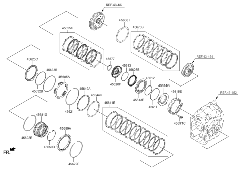 2014 Hyundai Santa Fe Sport Pressure Plate Low/Reverse Brake Diagram for 45649-3B633