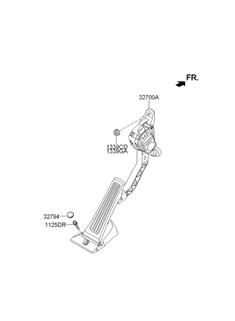 2014 Hyundai Santa Fe Sport Accelerator Pedal Assembly Diagram for 32700-4Z000