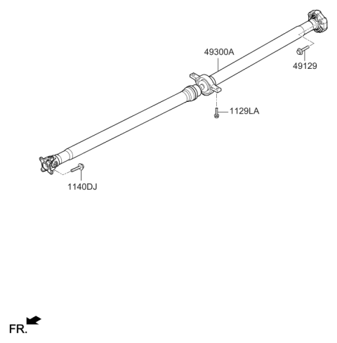 2013 Hyundai Santa Fe Sport Propeller Shaft Assembly Diagram for 49300-2W100