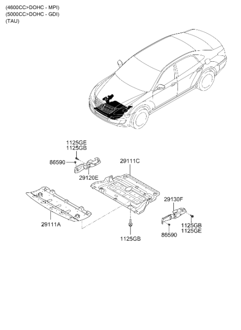 2010 Hyundai Genesis Under Cover Diagram 2