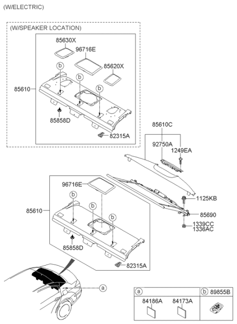 2010 Hyundai Genesis Rear Package Tray Diagram 2