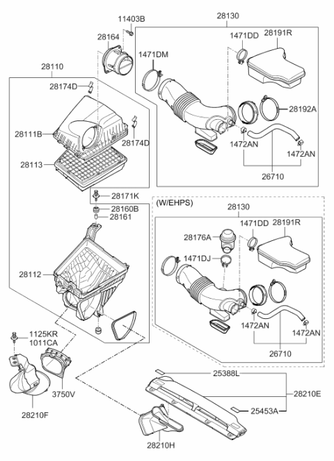 2010 Hyundai Genesis Air Cleaner Diagram 9