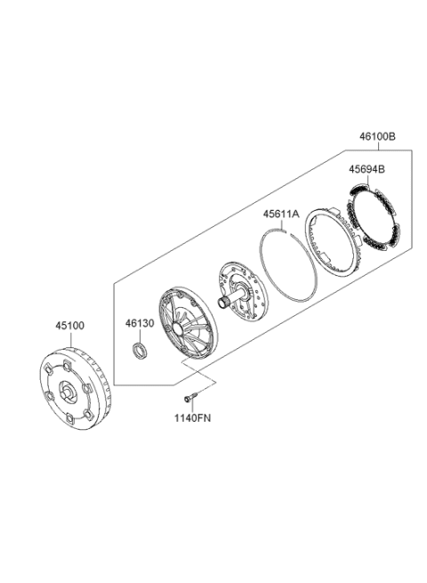 2012 Hyundai Genesis Set-Oil Pump Assembly Diagram for 46100-4E000