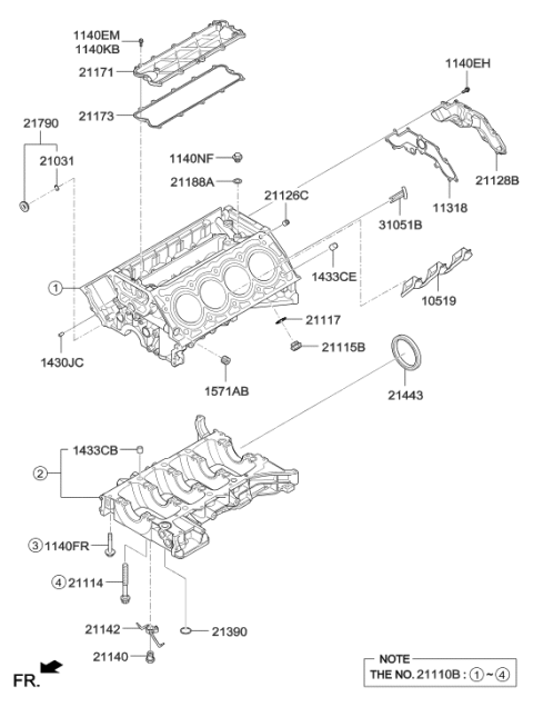 2012 Hyundai Genesis Insert Diagram for 21171-3F300