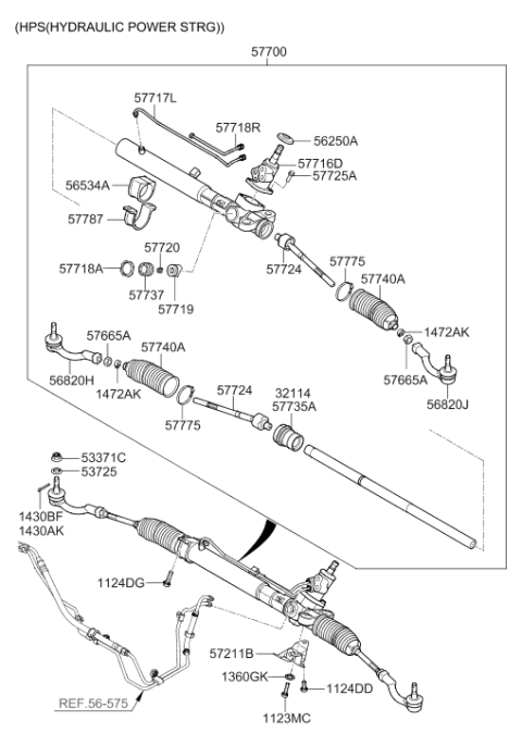 2011 Hyundai Genesis Bellows-Steering Gear Box Diagram for 57740-3M900