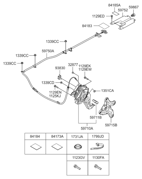 2009 Hyundai Genesis Cover-Parking Diagram for 59785-3M010