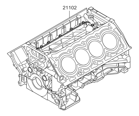 2010 Hyundai Genesis Engine Assembly Short Diagram for 235R2-3CA00