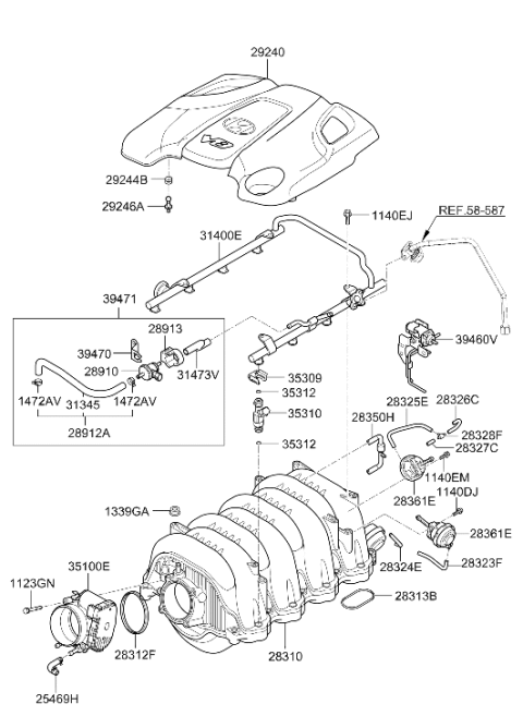 2010 Hyundai Genesis Etc-Actuator Diagram for 35100-3F050