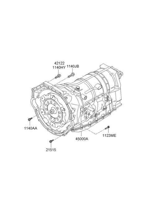 2010 Hyundai Genesis Transaxle Assy-Auto Diagram 3