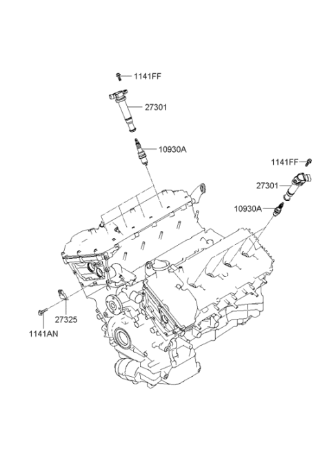 2012 Hyundai Genesis Spark Plug Assembly Diagram for 18850-11050