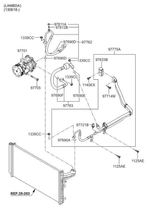 2013 Hyundai Genesis Air conditioning System-Cooler Line Diagram 2