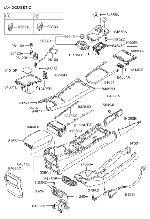 2010 Hyundai Genesis Floor Console Diagram 2