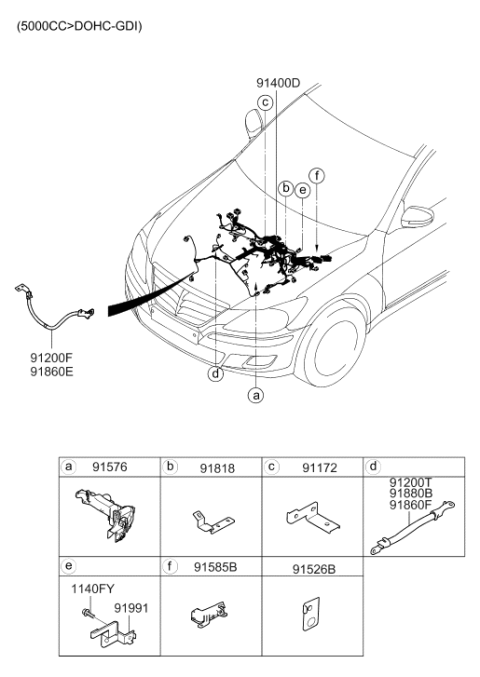 2012 Hyundai Genesis Wiring Assembly-Automatic Transmission Ground Diagram for 91880-3M520