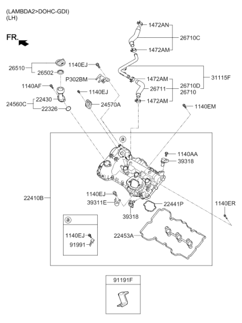 2011 Hyundai Genesis Connector Bracket Diagram for 39611-3C650