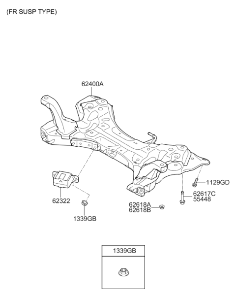 2013 Hyundai Sonata Front Suspension Crossmember Diagram 2
