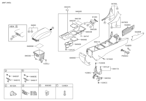 2013 Hyundai Sonata Console Diagram 2