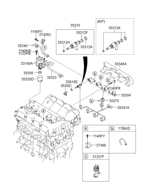 2010 Hyundai Sonata Pump-High Pressure Diagram for 35320-2G720