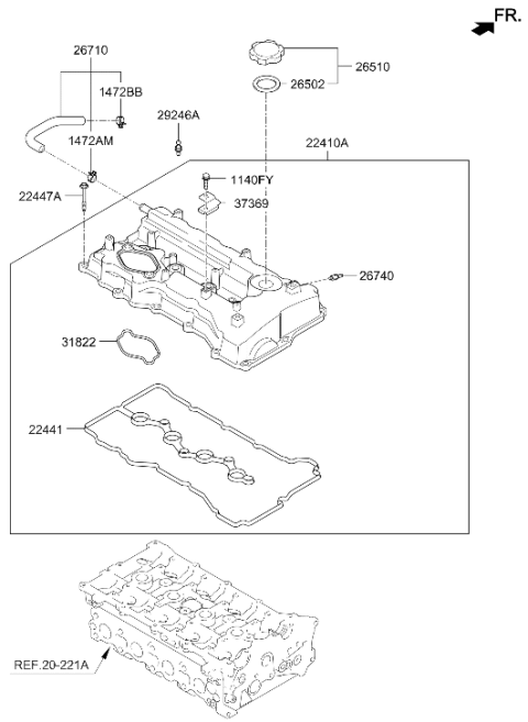 2009 Hyundai Sonata Valve-PCV Diagram for 26740-2G600