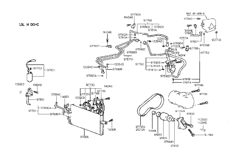1996 Hyundai Accent Bracket-Tension Pulley Mounting Diagram for 97705-22060