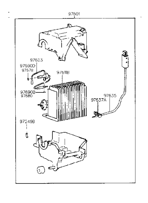 1999 Hyundai Accent Expansion Valve Diagram for 97626-22000