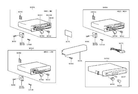 1999 Hyundai Accent Knob-Fast Forward Diagram for 96151-34500