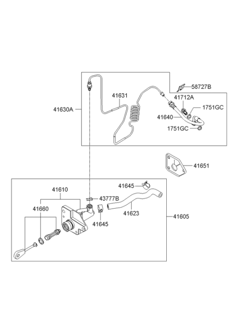 2007 Hyundai Tucson Cylinder Kit-Clutch Master Diagram for 41660-2EA00