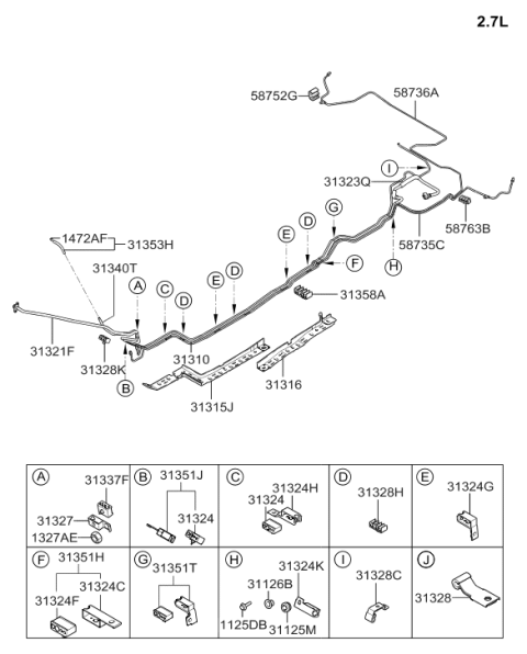 2006 Hyundai Tucson Produced After OCT.31.2006 Fuel System Diagram 3