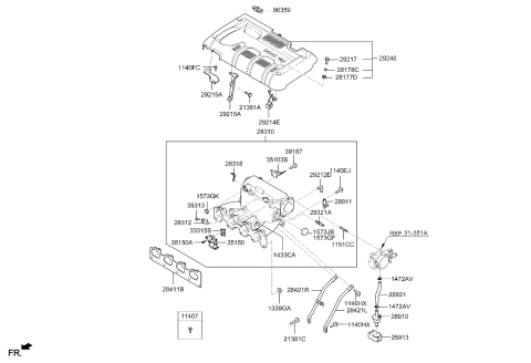 2008 Hyundai Tucson Actuator Assembly-Idle Speed Diagram for 35150-23700