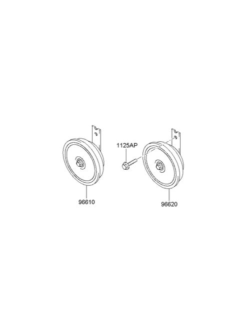 2006 Hyundai Tucson Low Pitch Horn Assembly Diagram for 96610-2E000