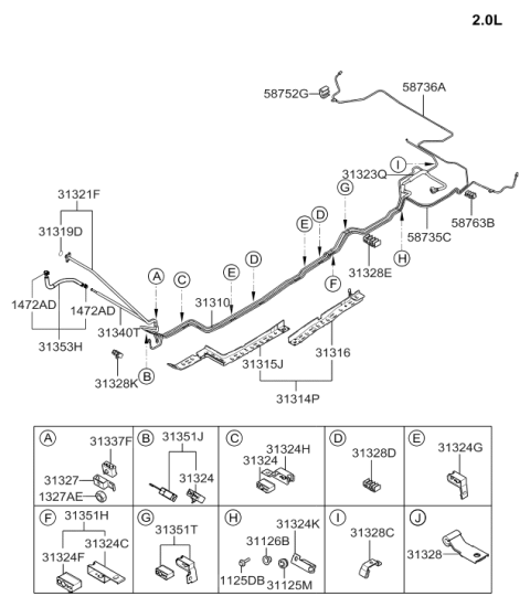 2006 Hyundai Tucson Produced After OCT.31.2006 Fuel System Diagram 2