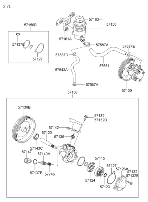 2007 Hyundai Tucson Power Steering Oil Pump Diagram 2